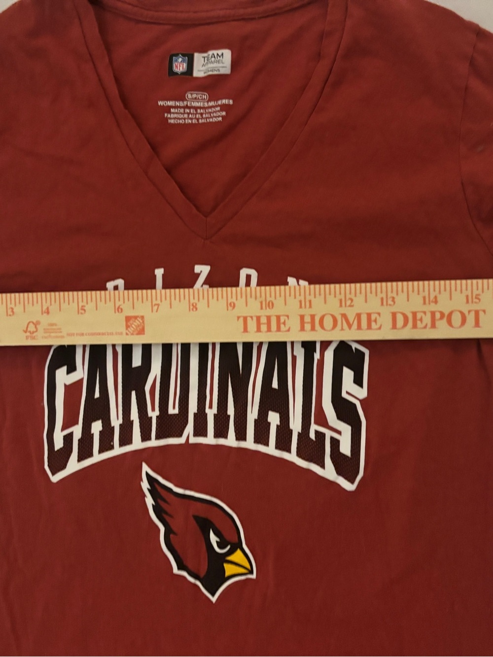 NFL Women's Red Team Apparel Shirt Women’s Small Arizona Cardinals V Neck - Picture 11 of 16